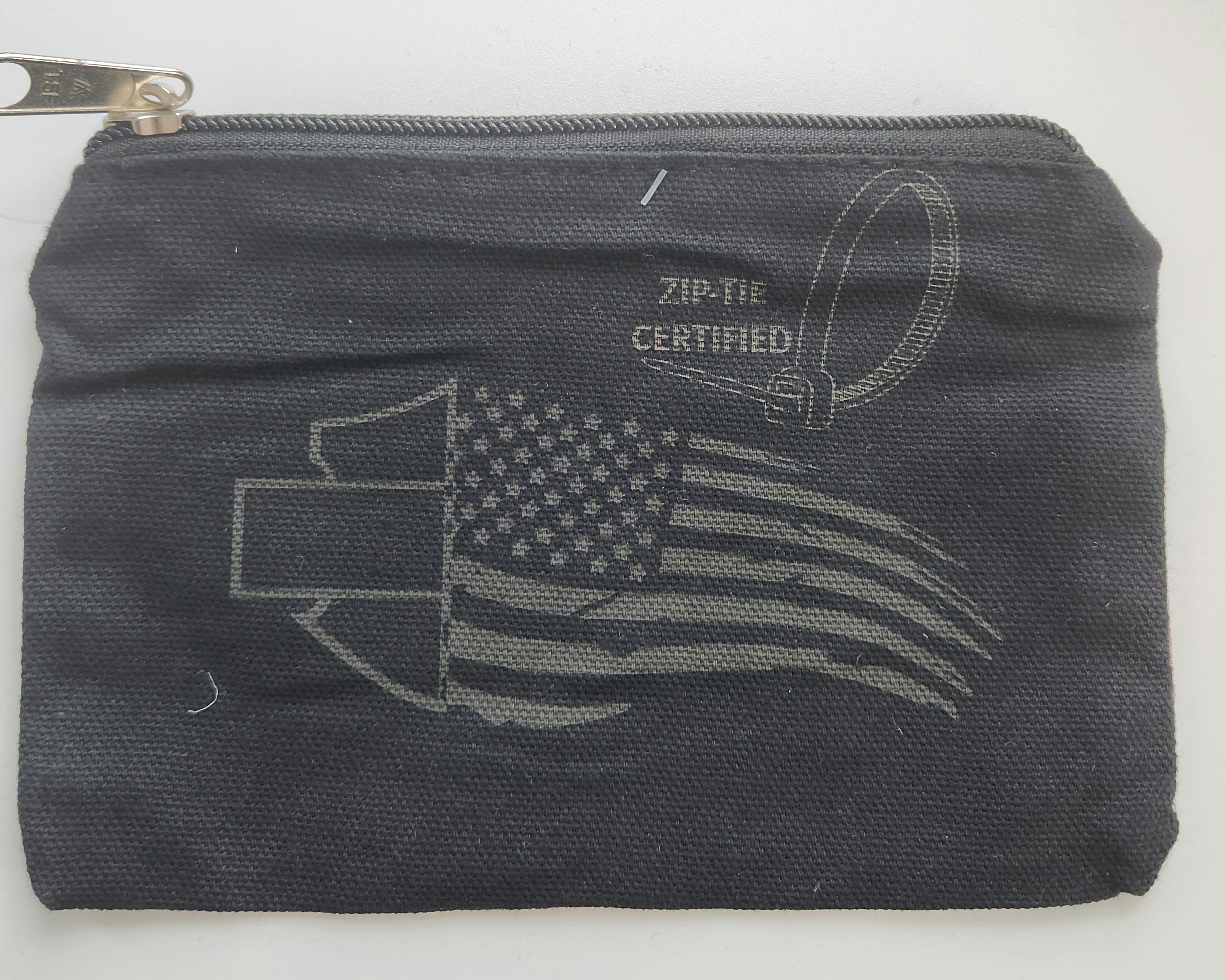 Canvas Zipper bag-Black-6X4 in