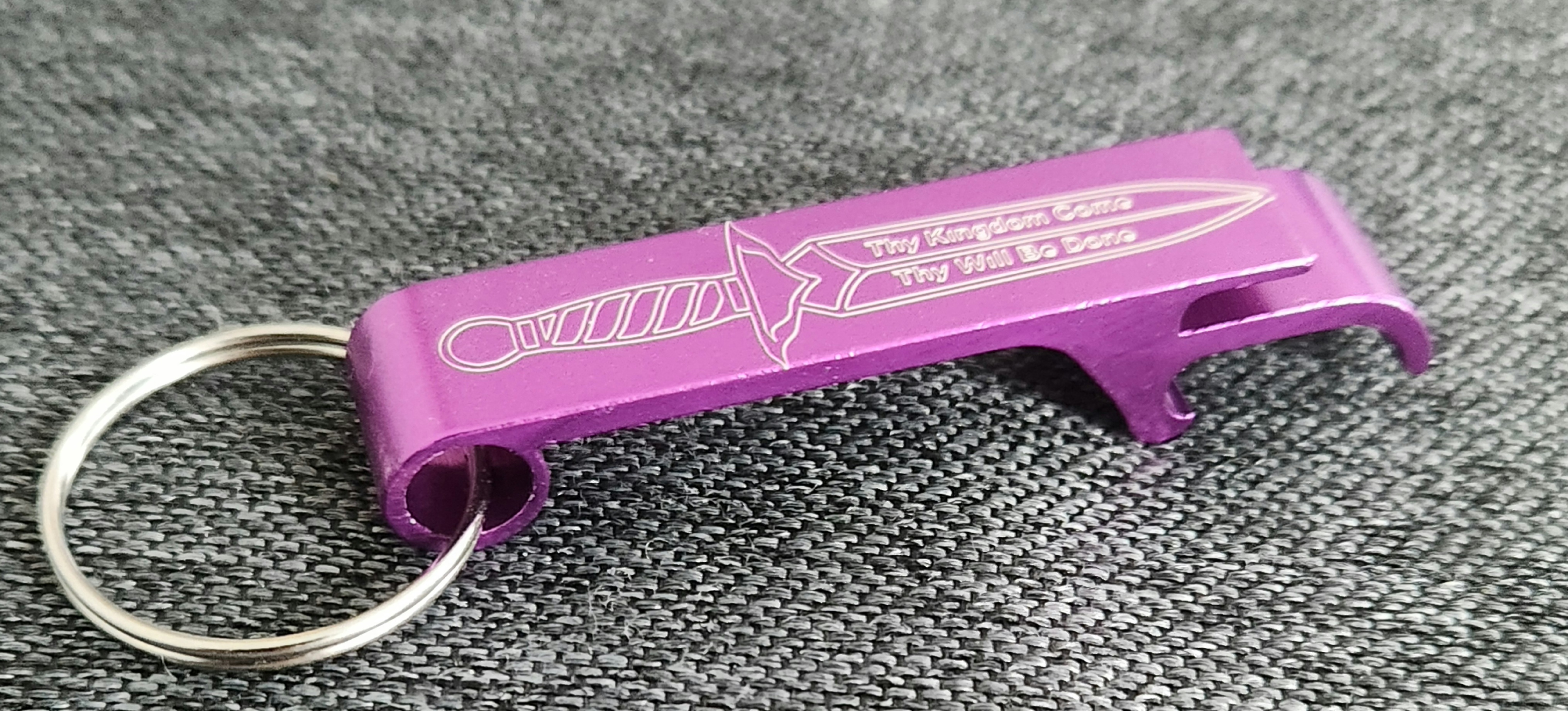 Bottle Opener Keychain - Purple