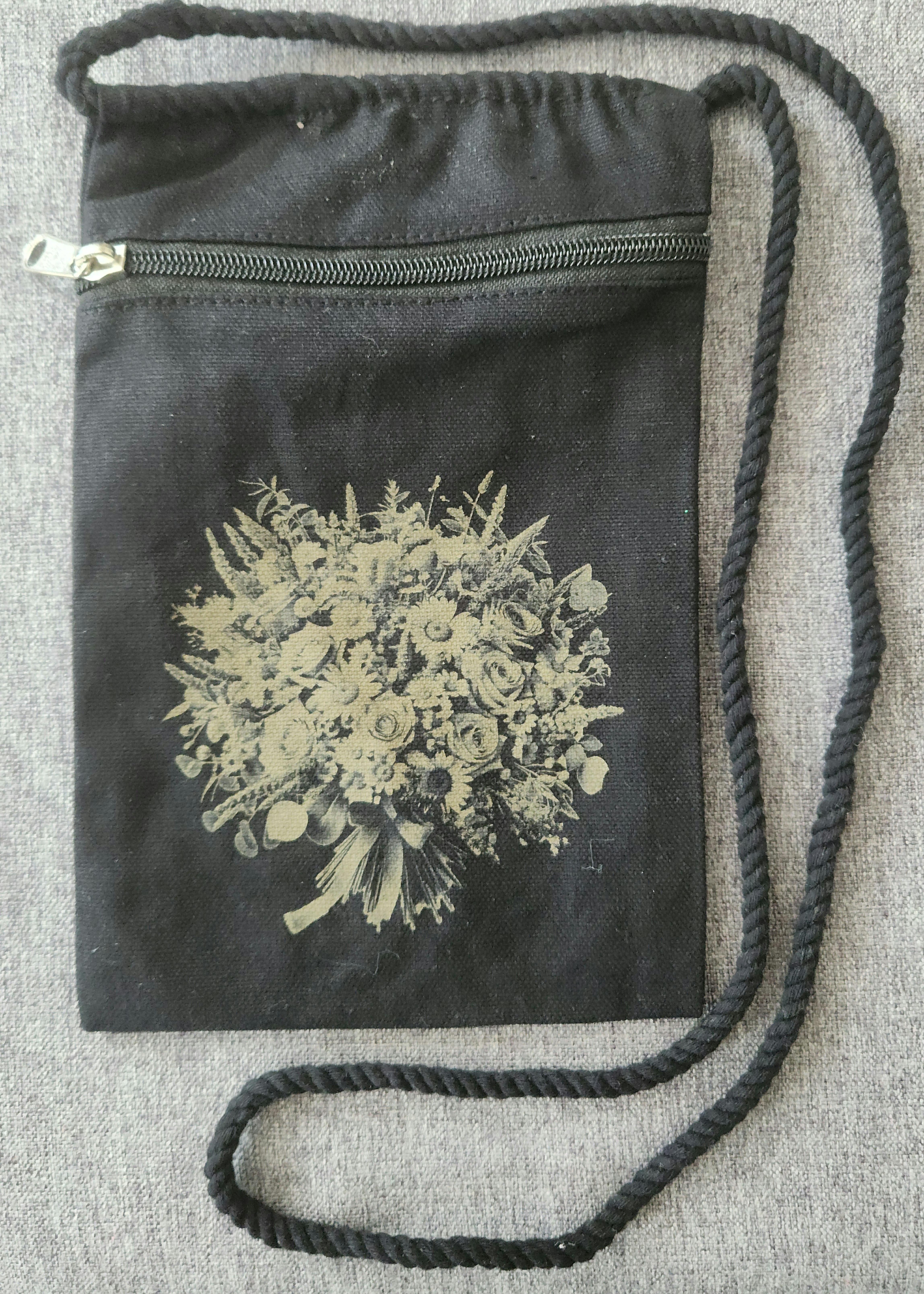 Canvas Purse-Black-6X9 in